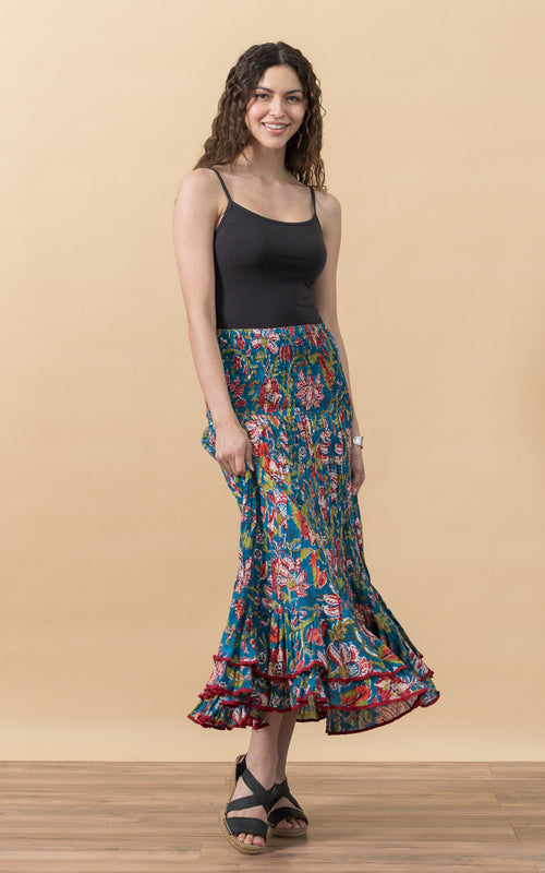 Macarena Skirt, Long, Zara Turquoise