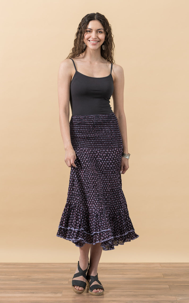 Macarena Skirt, Short, Violet Calico