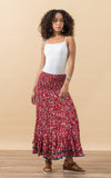 Macarena Skirt, Long, Wildflower Red