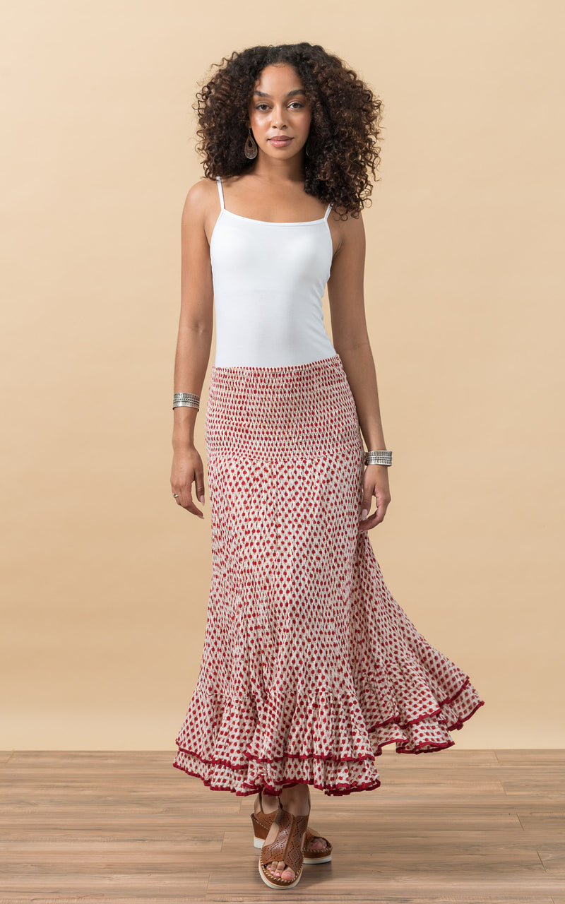 Macarena Skirt, Long, Rossa Calico