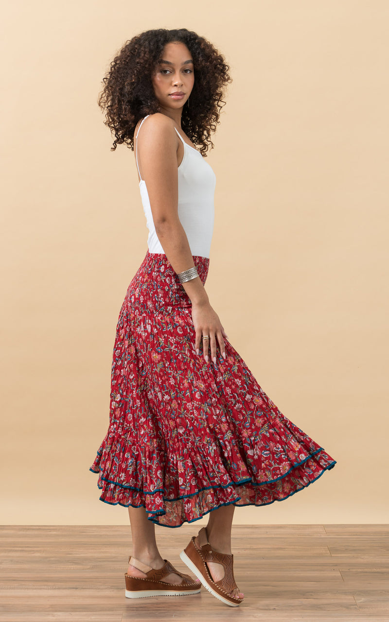 Macarena Skirt, Short, Wildflower Red