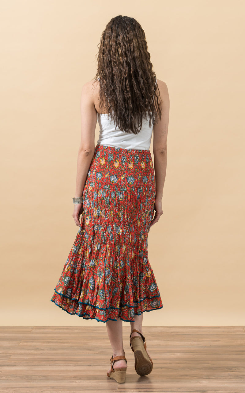 Macarena Skirt, Short, Orange Floral