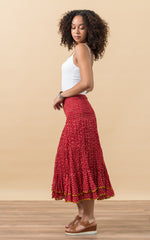 Macarena Skirt, Short, Scarlet Calico