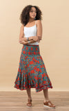 Macarena Skirt, Short, Turquoise & Orange Rose