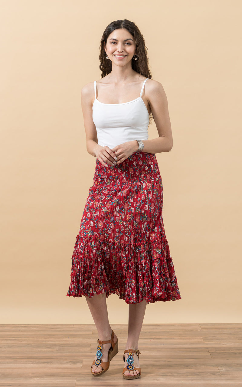 Lola Skirt, Short, Wildflower Red