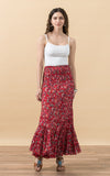 Lola Skirt, Long, Wildflower Red