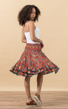Macarena Skirt, Mini, Orange Floral