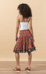 Macarena Skirt, Mini, Orange Floral