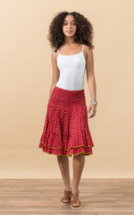 Macarena Skirt, Mini, Scarlet Calico