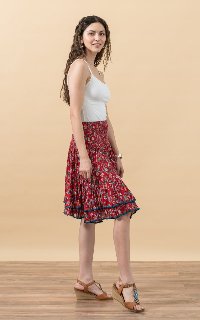 Macarena Skirt, Mini, Wildflower Red