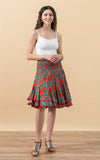 Macarena Skirt, Mini, Turquoise & Orange Rose