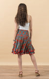 Macarena Skirt, Mini, Turquoise & Orange Rose