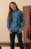 Zion Shirt, Long Sleeve, Teal Batik