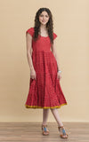 Baila Conmigo Dress, Cap Sleeve, Scarlet Calico