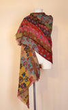 Boiled Wool Shawl, Embroidery, Flower Power