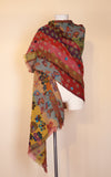 Boiled Wool Shawl, Embroidery, Flower Power