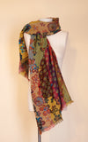 Boiled Wool Shawl, Embroidery, Flower Power