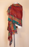 Boiled Wool Shawl, Embroidery, Fiesta Dot