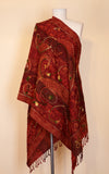 Boiled Wool Shawl, Embroidery, Autumn Vine