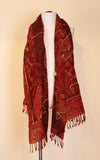 Boiled Wool Shawl, Embroidery, Autumn Vine