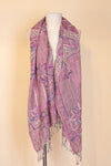 Boiled Wool Shawl, Embroidery, Wisteria