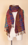 Boiled Wool Shawl, Embroidery, Plush Paisley