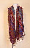 Boiled Wool Shawl, Embroidery, Plush Paisley