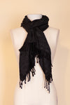 Boiled Wool Shawl, Black on Black