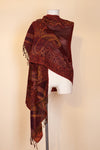 Boiled Wool Shawl, Claret