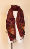 Boiled Wool Shawl, Claret