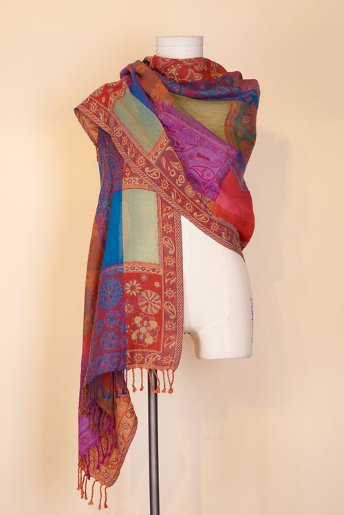 Boiled Wool Shawl, Sienna