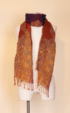 Boiled Wool Shawl, Vermillion Paisley