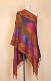 Boiled Wool Shawl, Diamond Multi