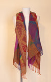 Boiled Wool Shawl, Diamond Multi