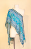 Boiled Wool Scarf, Turquoise Muli