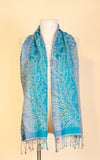 Boiled Wool Scarf, Turquoise Muli