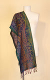 Boiled Wool Scarf, Multi Paisley