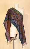 Boiled Wool Scarf, Multi Paisley