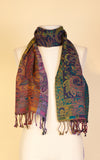 Boiled Wool Scarf, Multi Paisley