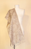 Boiled Wool Scarf, Beige & Cream