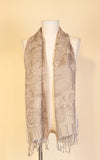 Boiled Wool Scarf, Beige & Cream