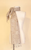 Boiled Wool Scarf, Beige & Cream