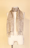 Boiled Wool Scarf, Beige & Cream