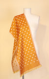 Boiled Wool Scarf, Gold & Cream Dot