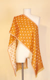 Boiled Wool Scarf, Gold & Cream Dot