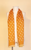Boiled Wool Scarf, Gold & Cream Dot