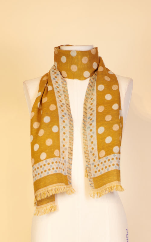 Boiled Wool Scarf, Big Dot Gold & Cream