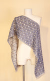 Boiled Wool Scarf, Lilac & Cream Dot