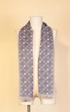 Boiled Wool Scarf, Lilac & Cream Dot