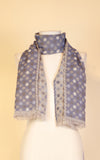 Boiled Wool Scarf, Lilac & Cream Dot